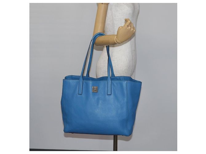 MCM Tote Bag Leather Blue Silver Auth BA5267 Silvery - Ansicht 24