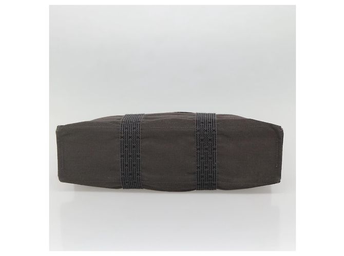 Hermès HERMES Handtasche Her Line MM Canvas Grau Silber Auth 141483 Braun - Ansicht 5