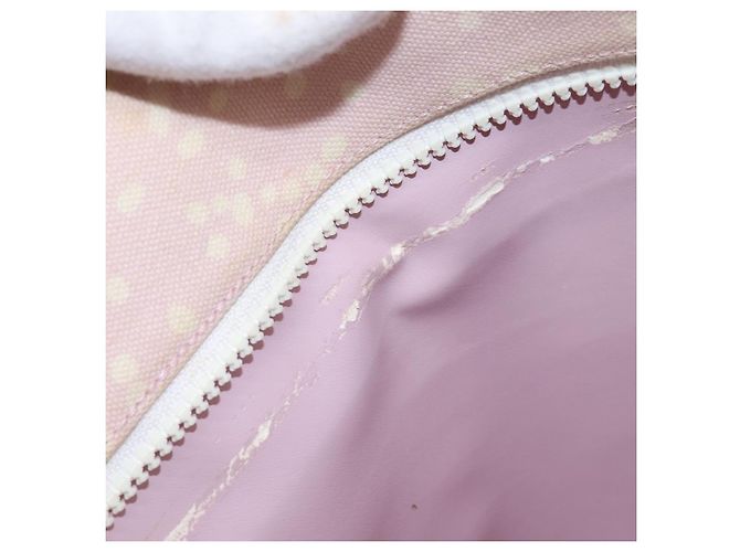 CHANEL Borsa Tote Alta Estate Canvas Rosa Argento CC Auth 142684 - vista 11