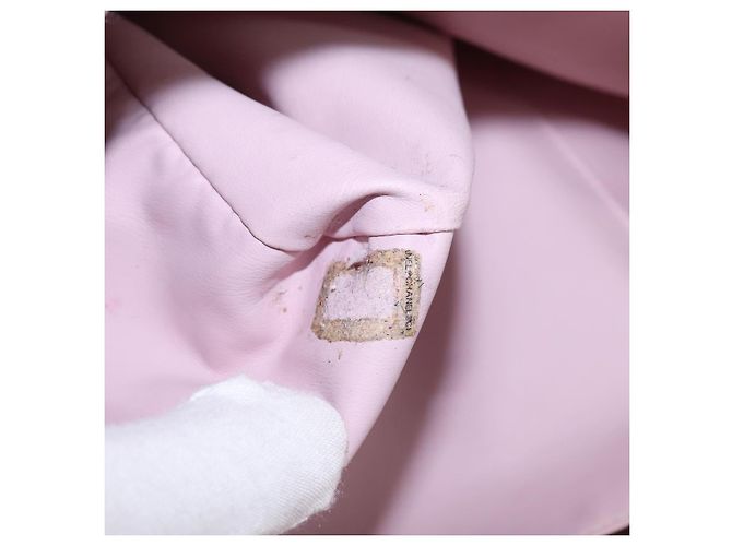 CHANEL Borsa Tote Alta Estate Canvas Rosa Argento CC Auth 142684 - vista 12