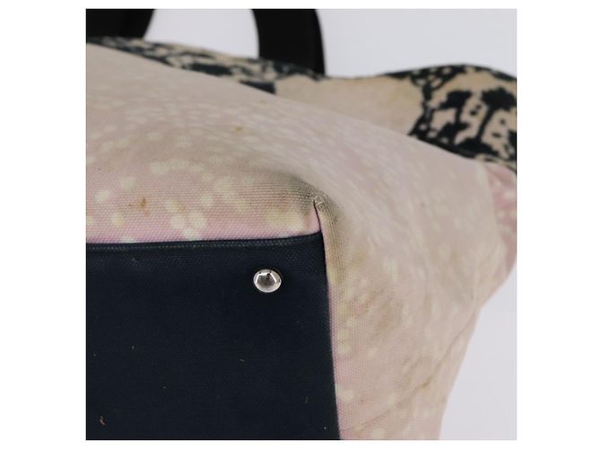 CHANEL Borsa Tote Alta Estate Canvas Rosa Argento CC Auth 142684 - vista 15
