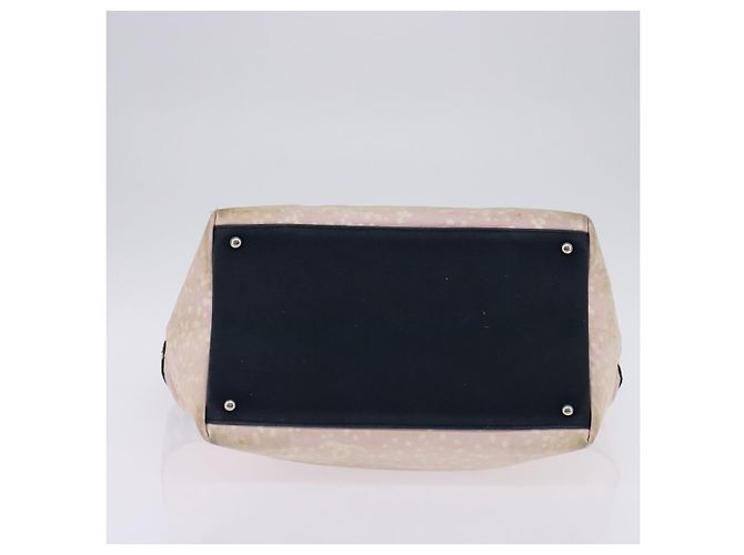CHANEL Borsa Tote Alta Estate Canvas Rosa Argento CC Auth 142684 - vista 5
