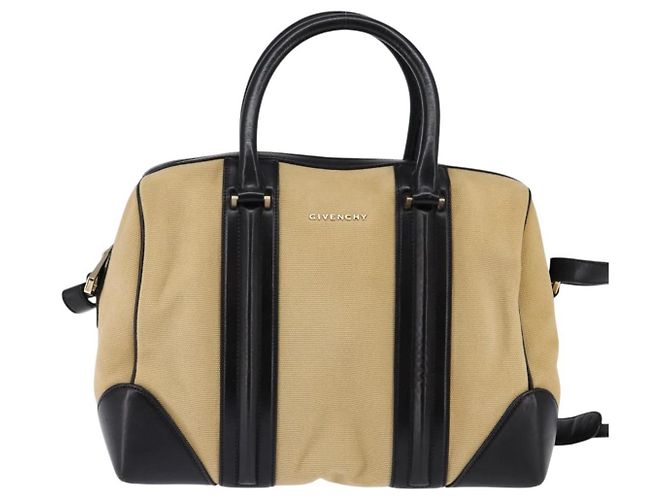 Borsa a Mano GIVENCHY Lucrezia in Tela e Pelle 2 in 1 Beige Oro Auth SW1524 D'oro - vista 13