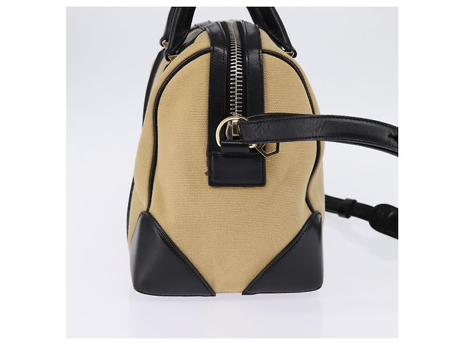 Borsa a Mano GIVENCHY Lucrezia in Tela e Pelle 2 in 1 Beige Oro Auth SW1524 D'oro - vista 3