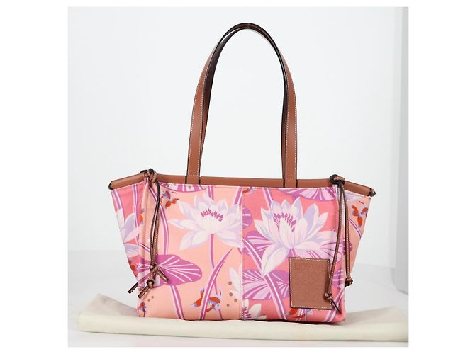 LOEWE Bolsa Tote Anagram de Lona Rosa Auth 134869M - vista 12