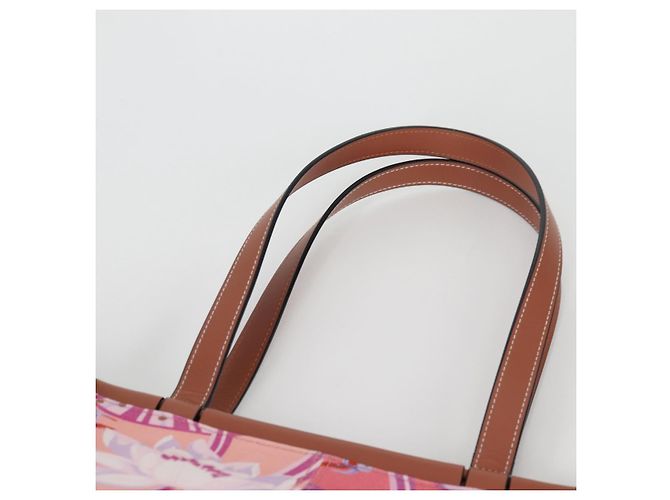 LOEWE Bolsa Tote Anagram de Lona Rosa Auth 134869M - vista 14