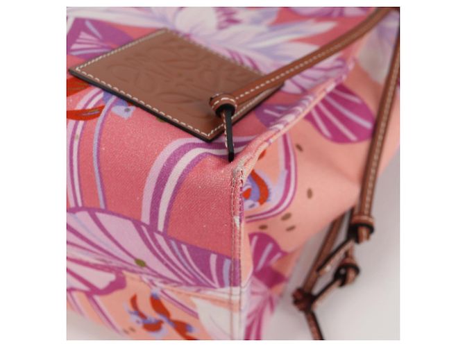 LOEWE Bolsa Tote Anagram de Lona Rosa Auth 134869M - vista 15