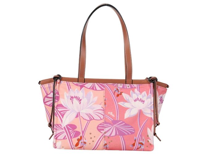 LOEWE Bolsa Tote Anagram de Lona Rosa Auth 134869M - vista 2