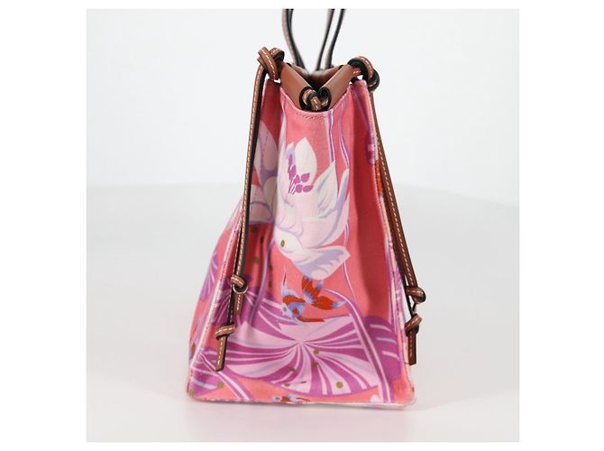 LOEWE Bolsa Tote Anagram de Lona Rosa Auth 134869M - vista 4
