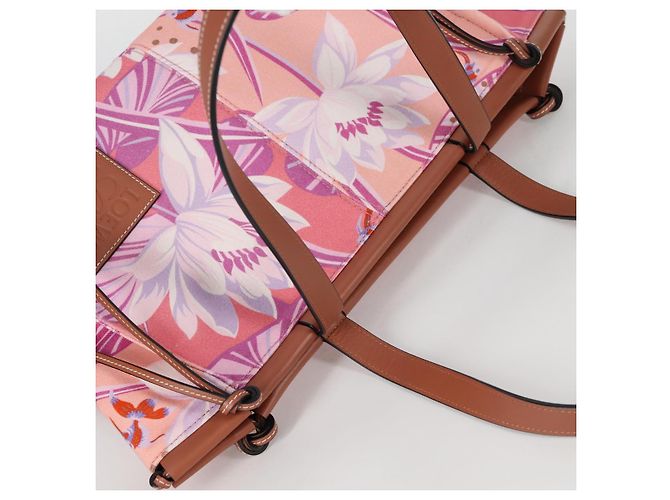 LOEWE Bolsa Tote Anagram de Lona Rosa Auth 134869M - vista 6