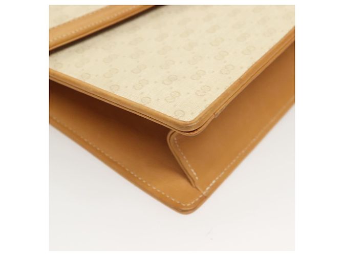 Gucci Borsa a Spalla con Catena Micro GG Supreme PVC Bianco Oro Auth BA3303 D'oro - vista 10