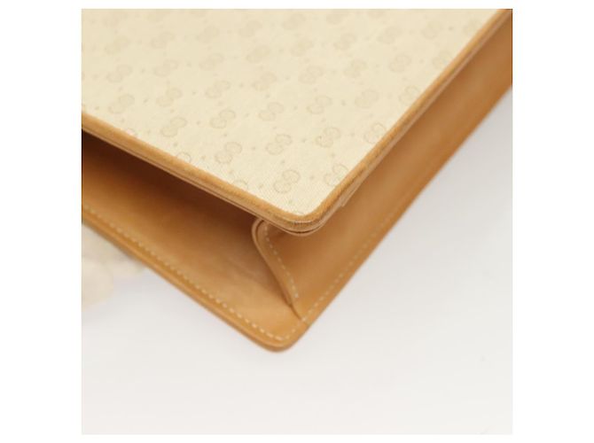 Gucci Borsa a Spalla con Catena Micro GG Supreme PVC Bianco Oro Auth BA3303 D'oro - vista 12