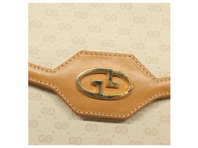 Gucci Borsa a Spalla con Catena Micro GG Supreme PVC Bianco Oro Auth BA3303 D'oro - vista 14