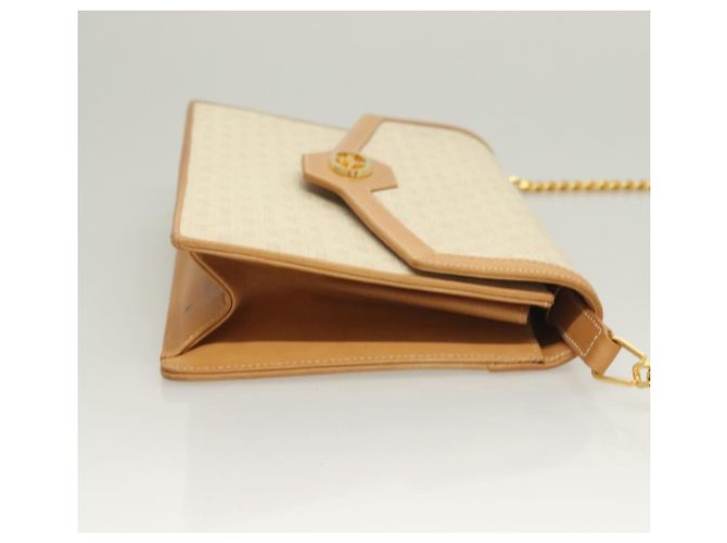 Gucci Borsa a Spalla con Catena Micro GG Supreme PVC Bianco Oro Auth BA3303 D'oro - vista 4