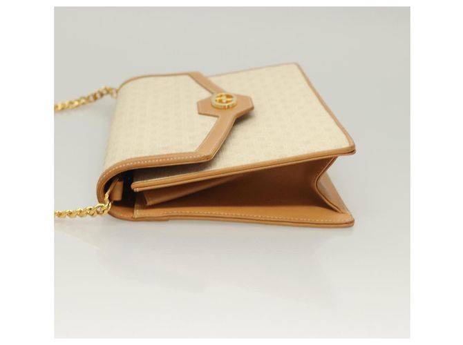 Gucci Borsa a Spalla con Catena Micro GG Supreme PVC Bianco Oro Auth BA3303 D'oro - vista 5