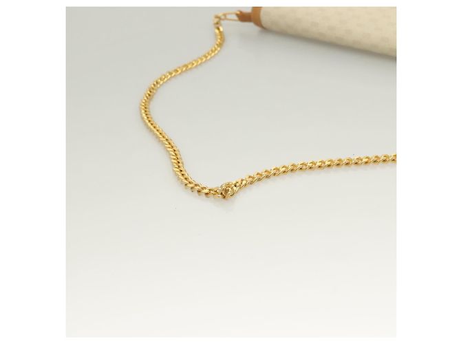 Gucci Borsa a Spalla con Catena Micro GG Supreme PVC Bianco Oro Auth BA3303 D'oro - vista 7