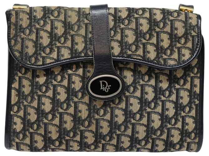 Borsa a Spalla in Tela Trotter Christian Dior Blu Auth ep6005 Blu navy - vista 2