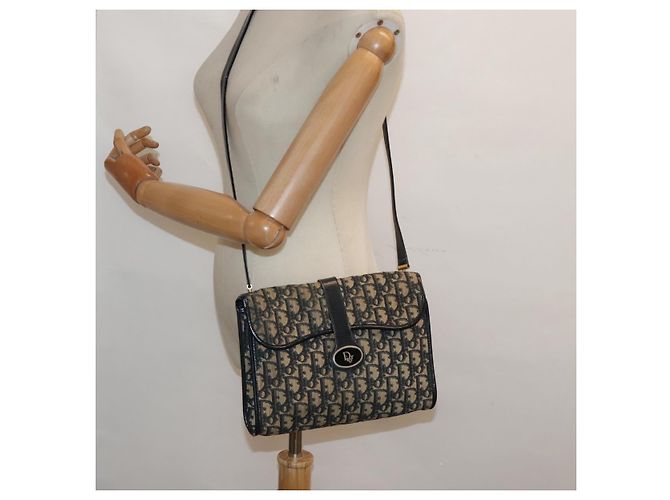Borsa a Spalla in Tela Trotter Christian Dior Blu Auth ep6005 Blu navy - vista 22