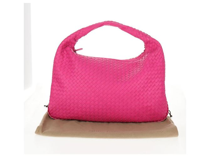 Autre Marque BORSA Hobo INTRECCIATO IN PELLE ROSA ARGENTO AUTH 143823V - vista 12