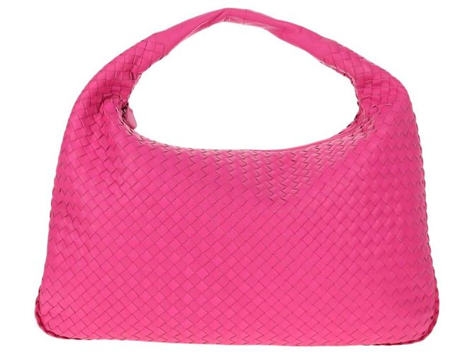 Autre Marque BORSA Hobo INTRECCIATO IN PELLE ROSA ARGENTO AUTH 143823V - vista 13