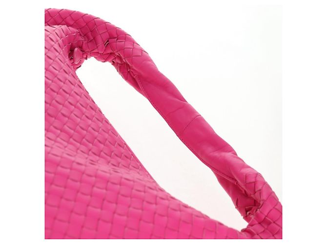 Autre Marque BORSA Hobo INTRECCIATO IN PELLE ROSA ARGENTO AUTH 143823V - vista 14