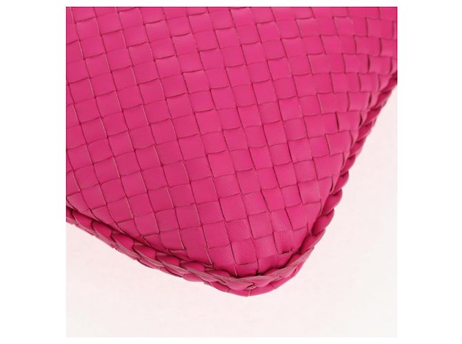 Autre Marque BORSA Hobo INTRECCIATO IN PELLE ROSA ARGENTO AUTH 143823V - vista 15
