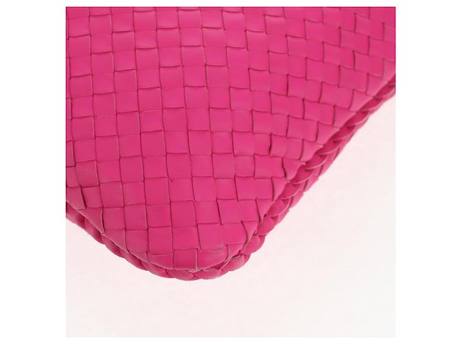 Autre Marque BORSA Hobo INTRECCIATO IN PELLE ROSA ARGENTO AUTH 143823V - vista 17
