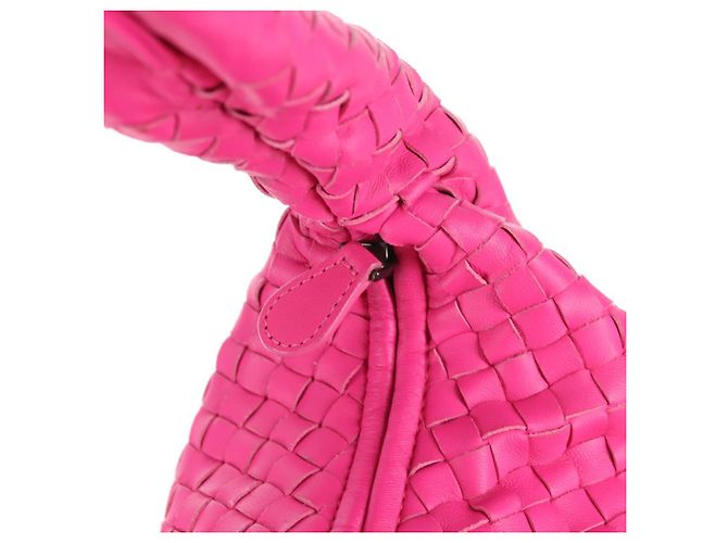Autre Marque BORSA Hobo INTRECCIATO IN PELLE ROSA ARGENTO AUTH 143823V - vista 18