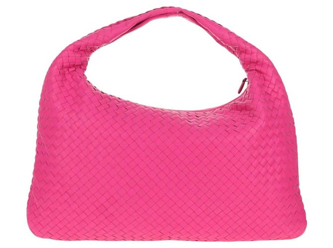 Autre Marque BORSA Hobo INTRECCIATO IN PELLE ROSA ARGENTO AUTH 143823V - vista 2