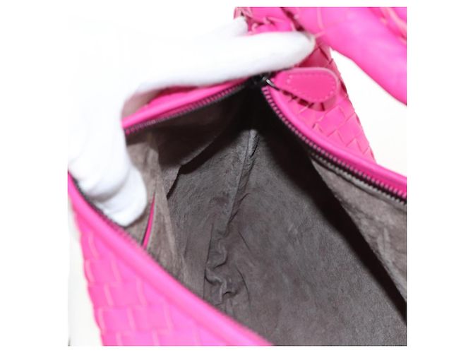 Autre Marque BORSA Hobo INTRECCIATO IN PELLE ROSA ARGENTO AUTH 143823V - vista 21