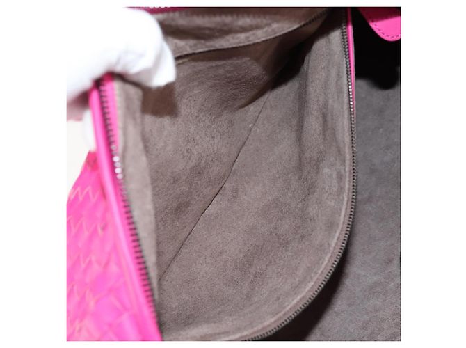Autre Marque BORSA Hobo INTRECCIATO IN PELLE ROSA ARGENTO AUTH 143823V - vista 22