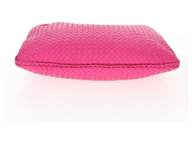 Autre Marque BORSA Hobo INTRECCIATO IN PELLE ROSA ARGENTO AUTH 143823V - vista 5