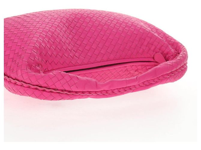 Autre Marque BORSA Hobo INTRECCIATO IN PELLE ROSA ARGENTO AUTH 143823V - vista 7