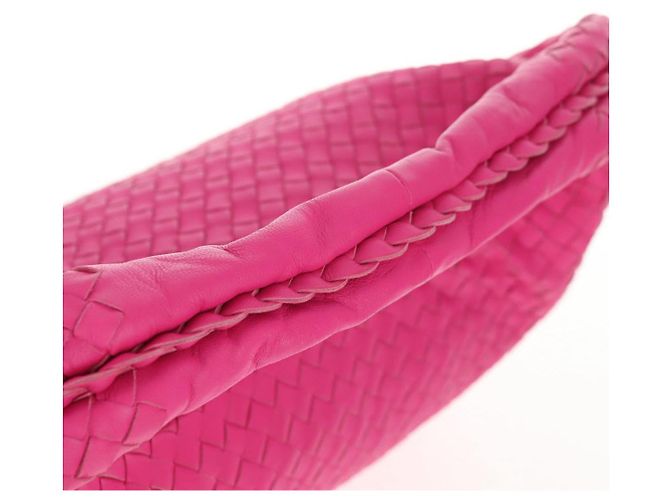 Autre Marque BORSA Hobo INTRECCIATO IN PELLE ROSA ARGENTO AUTH 143823V - vista 8