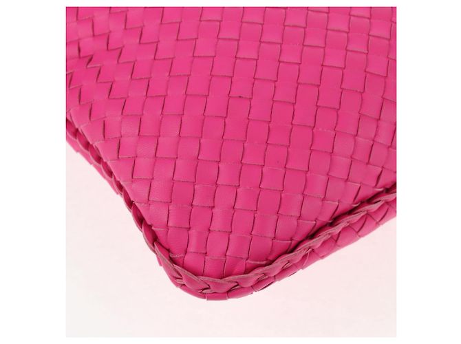 Autre Marque BORSA Hobo INTRECCIATO IN PELLE ROSA ARGENTO AUTH 143823V - vista 9