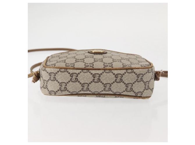 Borsa a Spalla GUCCI GG Plus Supreme in Pelle PVC Beige Oro Auth th6320 D'oro - vista 10