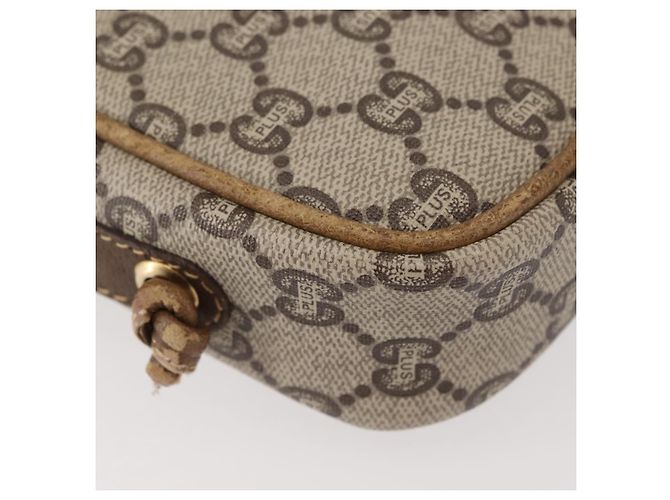 Borsa a Spalla GUCCI GG Plus Supreme in Pelle PVC Beige Oro Auth th6320 D'oro - vista 11