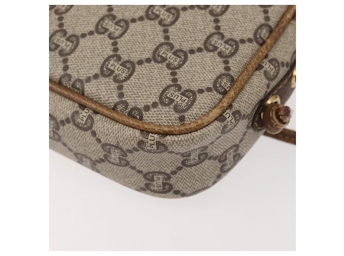 Borsa a Spalla GUCCI GG Plus Supreme in Pelle PVC Beige Oro Auth th6320 D'oro - vista 14