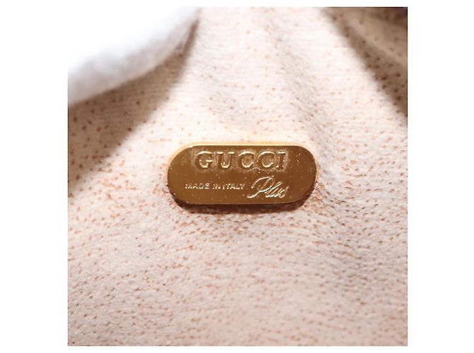 Borsa a Spalla GUCCI GG Plus Supreme in Pelle PVC Beige Oro Auth th6320 D'oro - vista 17