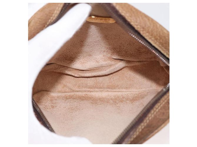 Borsa a Spalla GUCCI GG Plus Supreme in Pelle PVC Beige Oro Auth th6320 D'oro - vista 18