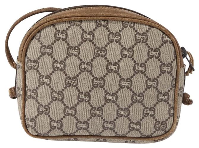 Borsa a Spalla GUCCI GG Plus Supreme in Pelle PVC Beige Oro Auth th6320 D'oro - vista 3