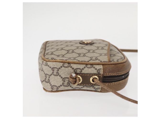 Borsa a Spalla GUCCI GG Plus Supreme in Pelle PVC Beige Oro Auth th6320 D'oro - vista 4