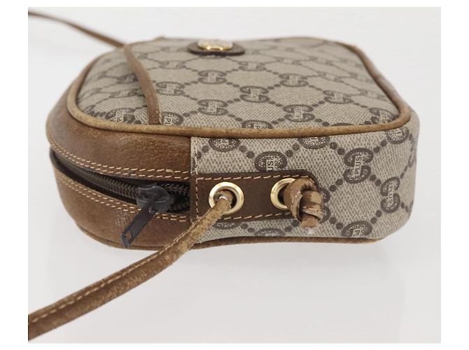Borsa a Spalla GUCCI GG Plus Supreme in Pelle PVC Beige Oro Auth th6320 D'oro - vista 5
