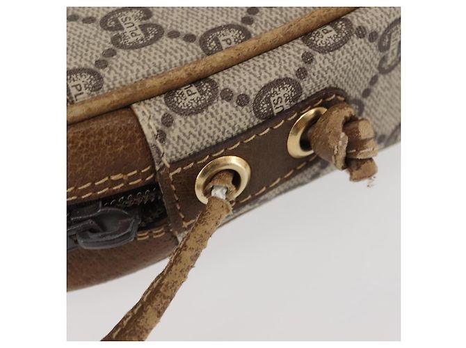 Borsa a Spalla GUCCI GG Plus Supreme in Pelle PVC Beige Oro Auth th6320 D'oro - vista 6