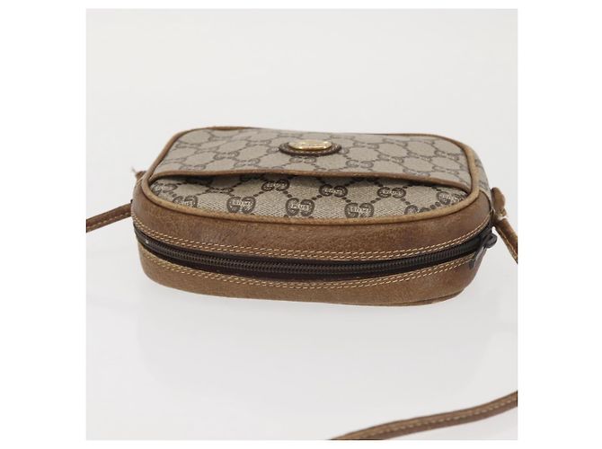 Borsa a Spalla GUCCI GG Plus Supreme in Pelle PVC Beige Oro Auth th6320 D'oro - vista 7