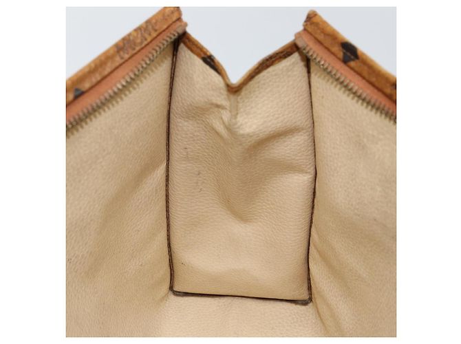 Borsa Clutch MCM Logogram Vicetos in Pelle PVC Marrone Oro Auth am9104 D'oro - vista 18
