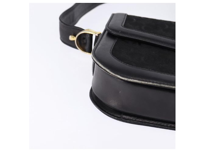 Céline Borsa a Spalla Celine C Sulky in Tela Nera e Oro Auth BA6371 Nero D'oro - vista 10
