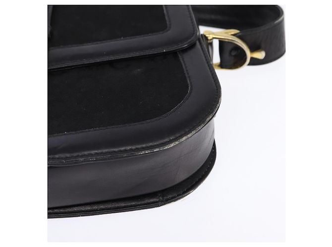 Céline Borsa a Spalla Celine C Sulky in Tela Nera e Oro Auth BA6371 Nero D'oro - vista 11