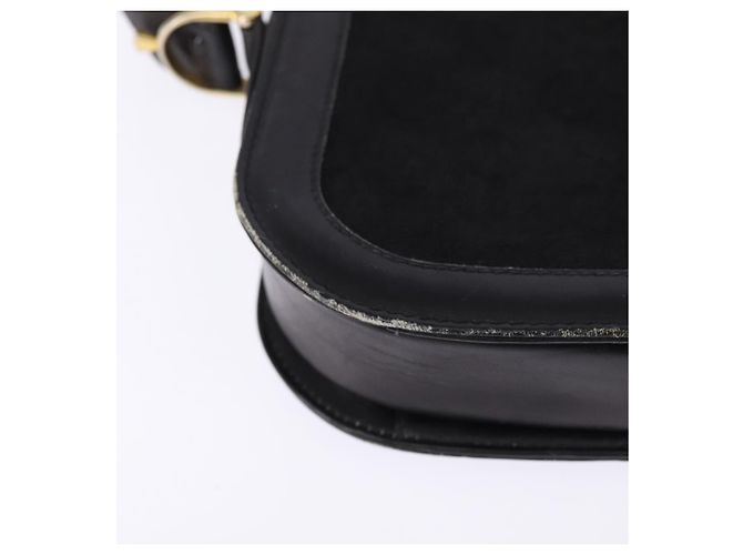 Céline Borsa a Spalla Celine C Sulky in Tela Nera e Oro Auth BA6371 Nero D'oro - vista 12