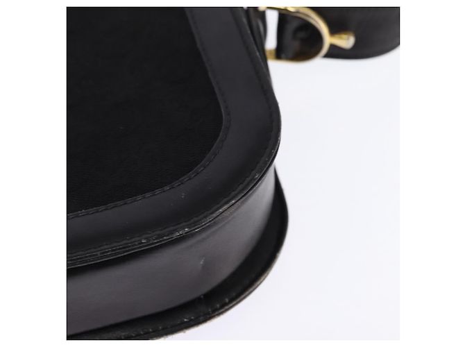 Céline Borsa a Spalla Celine C Sulky in Tela Nera e Oro Auth BA6371 Nero D'oro - vista 13